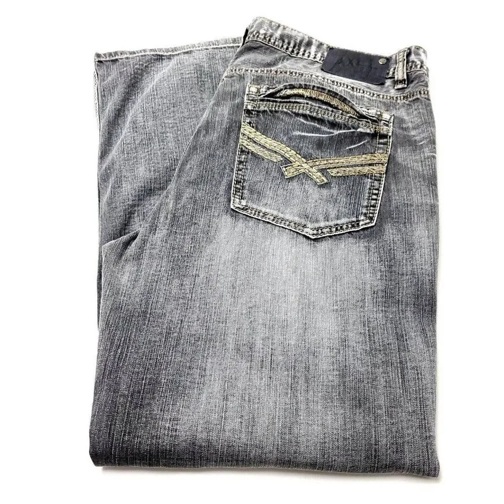 TK Axel Jeans Cotton‎ Denim Gray Mid Rise 39/30 Stone Washed Relaxed Straight